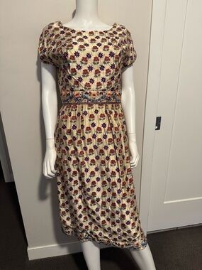 Vintage Floral Embroidered Dress